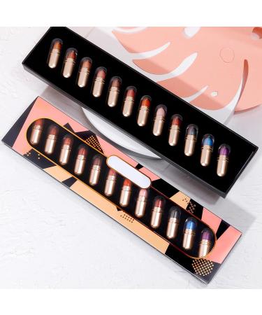 Jauarta 12 Colors Capsule Eyeshadow Palette Glitter High Pigmented Long Lasting Capsule Eye Shadow Sticks for Makeup - Buy Online on GoSupps.com
