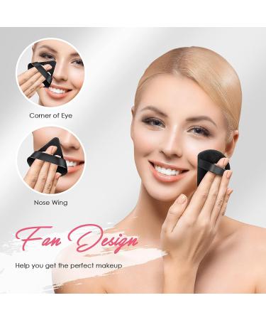 AMMON 12 Pcs Black Powder Puff Set - Soft Velour Makeup Sponge Puffs for Loose Mineral Powder, Cosmetic Body Contouring Tools - Buy Online on GoSupps.com