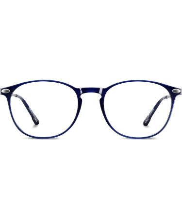 Nooz Optics Reading Glasses | Essential Alba Ultra-Light Oval Frame | Compact Case | 6 Colors for Men & Women | Marine Blue +1 - Buy Online on GoSupps.com