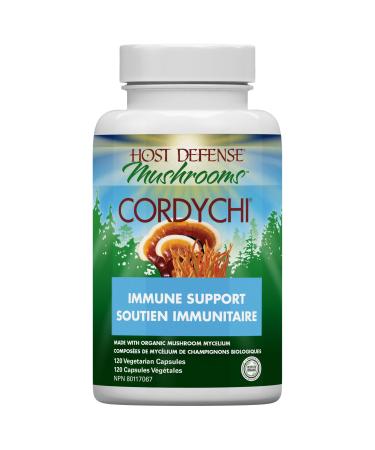 Host Defense Cordychi Reishi & Cordyceps Mushroom Complex Supplement 120 Capsules Immune Booster Support with 55% Polysaccharides & 1000mg Mushroom per Serving - Mushroom Blend Mushroom Supplements Mushroom Complex for Immune System Support 120 count (Pac