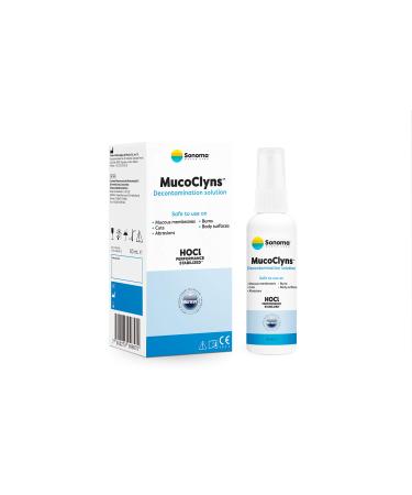 MucoClyns alcohol-free decontaminant for the skin eyes nose or mouth - handy travel size 60ml