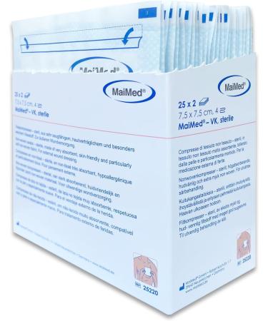 Buy 50 Pcs Sterile Fleece Compresses 7.5x7.5 cm - Non-Adhesive Wound Care Gauze Bandages for Wound Sores | International Shipping Available - Buy Online on GoSupps.com