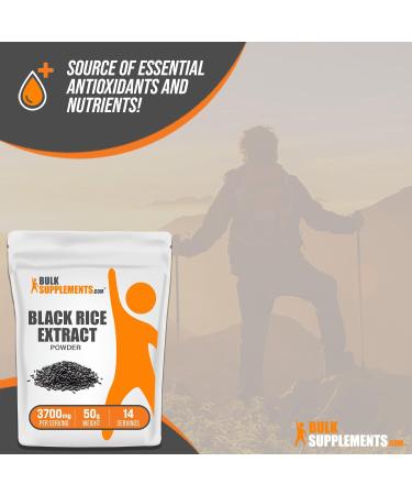BulkSupplements Black Rice Extract Powder - Gluten-Free Black Rice Supplement 3700mg per Serving 50g (1.8 oz) - Buy Now - Buy Online on GoSupps.com