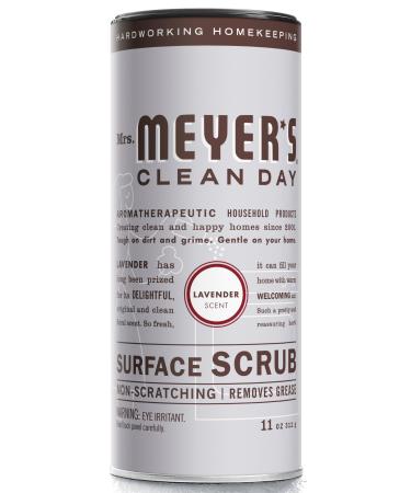 MRS. MEYER'S CLEAN DAY Multi-Surface Scrub Non-Scratch Powder Cleaner Removes Grime on Kitchen and Bathroom Surfaces Lavender 11 oz 11 Ounce (Pack of 1)