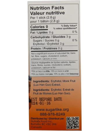 SugarLike TableTop Fruit 50 Single Serving sticks - Zero Calorie & Zero Carbs Keto & Low-Carb Diabetic Friendly 1:1 Sugar Substitute No Bad Aftertaste All Natural Ingredients Non-GMO 140 g (Pack of 1) - Buy Online on GoSupps.com