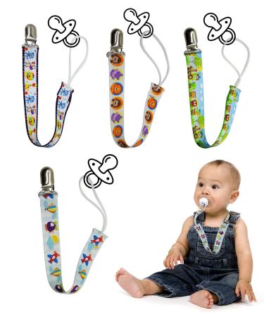 Kgduyc soother chains baby pacifier chain clip baby pacifier chain to prevent the chain from falling down baby stamp (4 pieces)