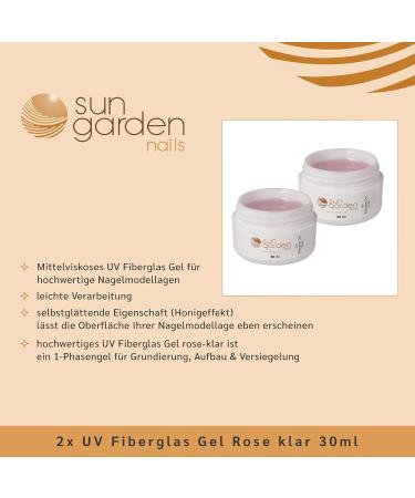 Sun Garden Nails 2x UV Fiberglass Gel Premium Set - Rose-Clear 30ml Pink - International Shipping - Buy Online on GoSupps.com