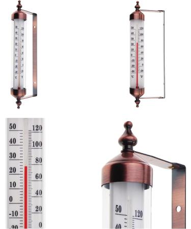 Stylish Bronze Outdoor Thermometer - Perfect for Garden Wall Greenhouse & Garage | Easy to Hang - Buy Online on GoSupps.com