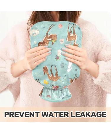 Buy Naanle Floral Deer Hot Water Bottle - 1L for Hot & Cold Therapy | Pain Relief & Warmth for Bed Hands & Feet - International Shipping Available - Buy Online on GoSupps.com