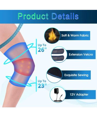 Knee Massager with Heat & Vibration - Ultimate Pain Relief Heating Pad & Brace for Knee Joint Pain - 3 Modes & Levels - AC Adapter Included - Buy Online on GoSupps.com