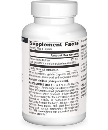 Source Naturals Glucosamine Sulfate 500mg - 240 Capsules (Sodium-Free) - Joint Support Supplement - Buy Online on GoSupps.com