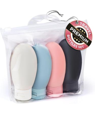 HOLD ME TIGHT 60ml Premium Travel Bottles for Toiletries Leak proof and TSA Approved Pack of 4 Refillable Squeezable Containers - Buy Online on GoSupps.com
