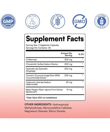 Protect+ Urinary Care Supplement for Women - Fast UTI Support & Prevention - Clinical Strength D-Mannose Formula - 60 Capsules for Urinary Health - Buy Online on GoSupps.com