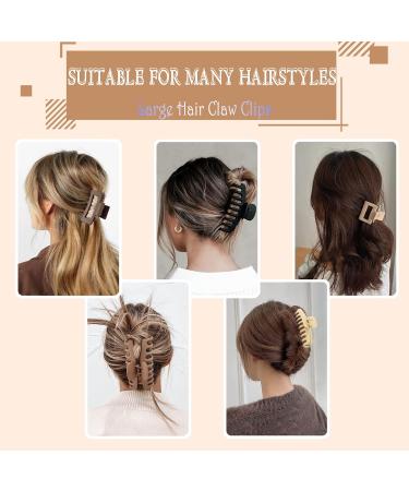 Hair Clips for Thick Thin Hair 12 Pack - 4.3 Large & 2 Medium Claw Clips Combo for Women - XL Matte Cute Hair Clips for Thick Hair - Buy Online on GoSupps.com