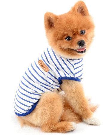 Summer Clothing for Small & Medium Dogs - Striped T-Shirt for Yorkies Chihuahuas & Cats | Smalllee Lucky Store - Buy Online on GoSupps.com