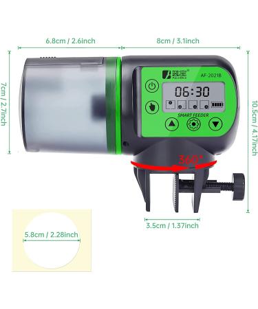 SUNWEN Automatic Fish Feeder with 2 Timer Dispensers - 7oz Auto Fish Food Feeder for Aquarium - Ideal for Vacation - LED Screen Included - Buy Online on GoSupps.com