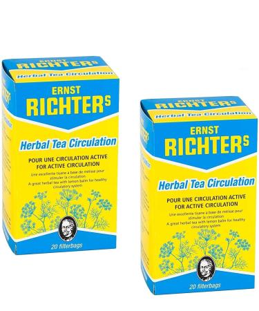 Richters Pack of 2 boxes of Ernst Richter Circulation Herbal Tea 100% natural herbal | For active circulation | 2 x 20 x 2g filter bags (Pack of 2)