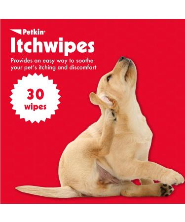 Petkin Anti Itch Wipes for Dogs and Cats - Soothes Hot Spots Skin Irritations and Scratching - Bitter Taste Stops Licking and Chewing - Super Convenient Ideal for Home or Travel - 30 Wipes White 30 count (Pack of 1) - Buy Online on GoSupps.com