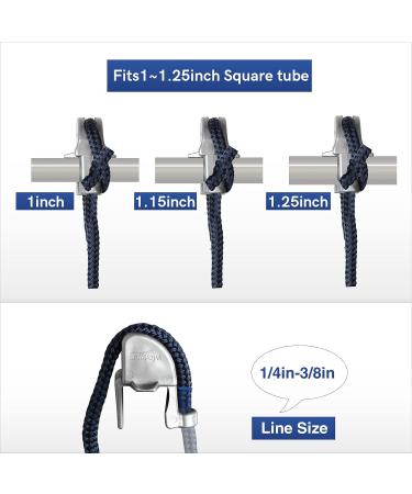 Adjustable Pontoon Boat Fender Clips | Square Rail Cleats 4 Pack - Gray | Pontoon Bumper Accessories - Buy Online on GoSupps.com