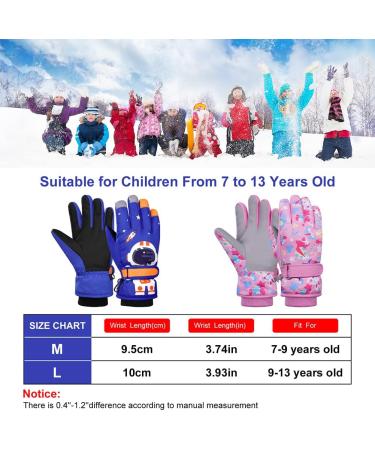 Flintronic Children's Ski Gloves - Waterproof Windproof Fleece for Girls (6-9 Years) - Adjustable Cuffs Perfect for Snowboarding & Skiing - Buy Online on GoSupps.com
