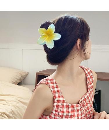 Flower Hair Clips - Hawaiian Flower Hair Clips Plumeria Hair Clips Flower Claw Clips for Thick Hair & Thin Hair Hair Accessories for Women Teen Girls Light Blue - Buy Online on GoSupps.com