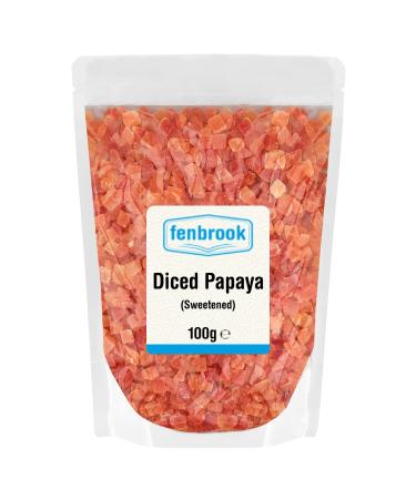 Diced Papaya Sweetened 100g by Fenbrook Organic