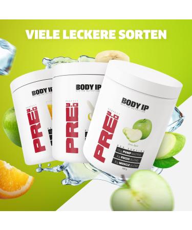 Body IP Perfect Pre 3.0 Green Apple - Vegan Pre Workout Shake | High-Dose Pump Booster | 20 Portions | Lactose-Free & Aspartame-Free | Made in Germany - Buy Online on GoSupps.com