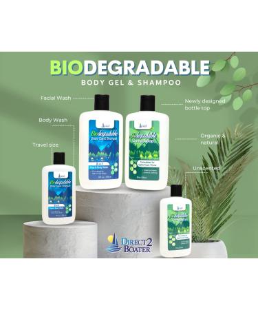 Organic Biodegradable Shampoo & Body Wash Bundle - 8 oz Bottles for Fresh & Salt Water - No Dyes or Fragrances - Travel Size - Buy Online on GoSupps.com