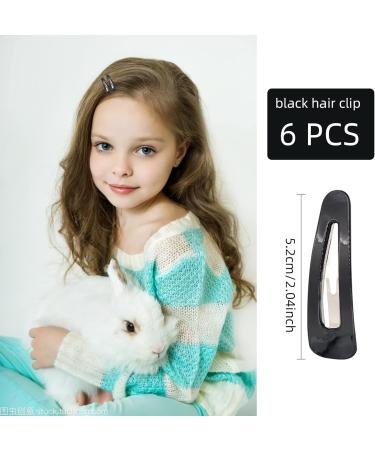 JUNRU Hair Clips 6 pcs Korean classic all-match black hair clip glossy lacquer BB clip 2inch Perfect for Women & Girls - Buy Online on GoSupps.com