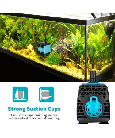 Number-one 130GPH (600L/H) Submersible Pump Small Quiet Water Pump Fountain Pump for Fish Tank Aquarium Statuary Hydroponics(10W 4.9ft Power Cord 2 Nozzles) (130GPH) - Buy Online on GoSupps.com