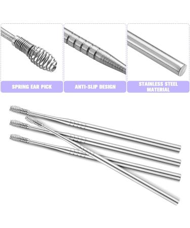 5PCS Ciieeo Spiral Ear Wax Removal Tool - Professional Stainless Steel Cleaner for Ear Massage - Silver - Buy Online on GoSupps.com