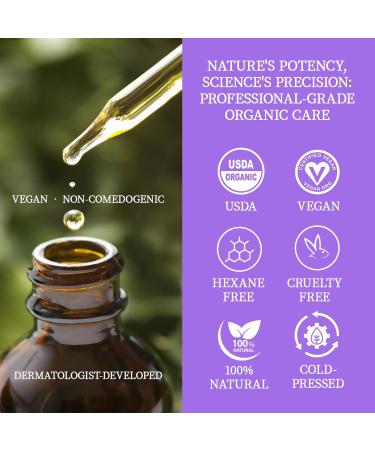 Organic Face Oil with Lavender Rosehip Frankincense Pomegranate & Vitamin E - USDA Certified Cold Pressed 100% Natural Anti-Aging Facial Oil for Moisturizing Brightening - 1oz / 30ml 1 Fl Oz (Pack of 1) - Buy Online on GoSupps.com