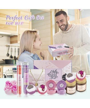 18PCS Women Spa Gift Basket - Birthday, Get Well, Self Care - Rose Lavender Bath Set - Buy Online on GoSupps.com