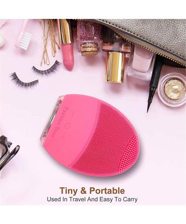 Silicone Ultrasonic Facial Cleansing Brush & Massager - Rechargeable & Waterproof Sonic Electric Exfoliator for Anti-Aging (Rose) - Buy Online on GoSupps.com