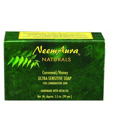 Neem Aura Ultra Sensitive Soap with Cornmeal & Honey - 3.5 oz | Gentle Natural Cleanser for Sensitive Skin - Shop Internationally - Buy Online on GoSupps.com