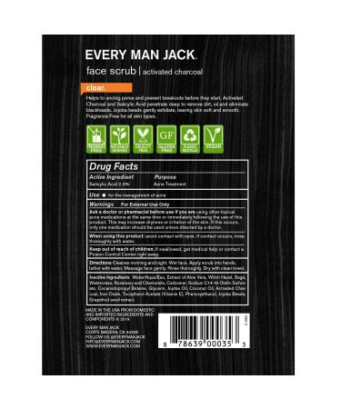 Every Man Jack Skin Clearing Face Scrub - Fragrance-Free - 4.2 fl oz - Buy Online on GoSupps.com