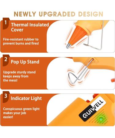 QUIWELL GL02 Mini Hot Glue Gun Kit with Carry Case | 40W Melt Glue Gun & 8 Long Colored Sticks | Ideal for Arts, Wood Projects, Home Repairs - Buy Online on GoSupps.com