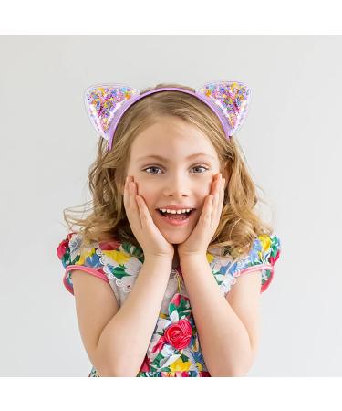 Fishdown Cute Cat Ears Headbands Set for Girls - Non-slip Transparent Quicksand Design (7pcs Per Pack, Color-1) - Buy Online on GoSupps.com