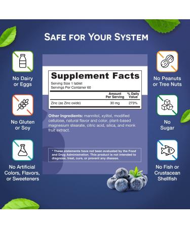 EZ Melts Zinc 30mg Supplements for Immune Support - Fast Dissolve Chewable Tablets for Adults - Pure Zinc Vitamins for Well-Being - Buy Online on GoSupps.com