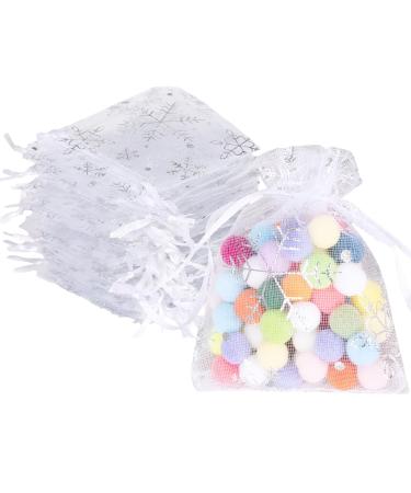 Gift bags organza sacks 100 pieces organza bag gift bags Christmas white 10x15cm Small gift organza bag snowflake organza bags with cord strain for Christmas - Buy Online on GoSupps.com
