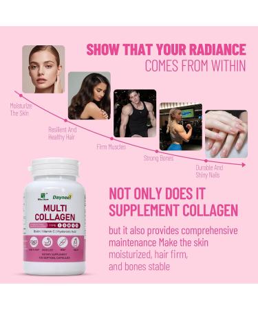 Multi Collagen Peptides Softgels for Women, Contain Hyaluronic Acid, Vitamin C & Biotin, 5-Type Blend (I, II, III, V, X) from Food Sources, 100 Count - Buy Online on GoSupps.com
