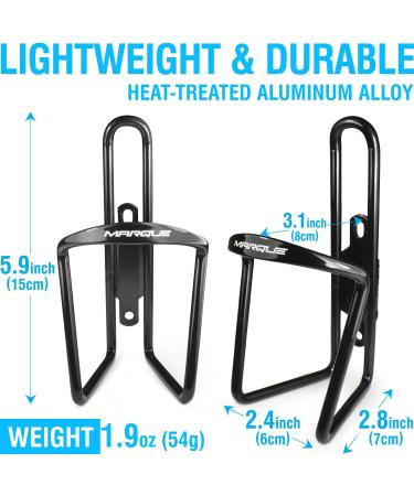 MARQUE Bike Water Bottle Holder - Lightweight Aluminum Alloy Cage for Road and Mountain Bikes - 2 Pack, Black - Buy Online on GoSupps.com