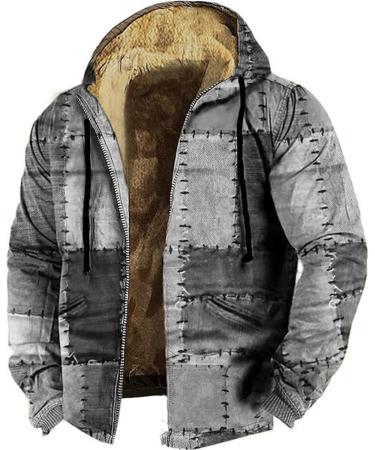 Buy Hanxiulin Fleece Jacket for Men - Lightweight Hooded Cardigan & Cuddly Plush Sweat Jacket in Gray - XXL - Buy Online on GoSupps.com