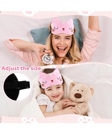 Buy WLLHYF Cute Cartoon Cat Sleeping Eye Mask - Soft Plush Blindfold for Travel & Napping - Funny Novelty Eye Shade for Adults & Kids (Pink - Buy Online on GoSupps.com