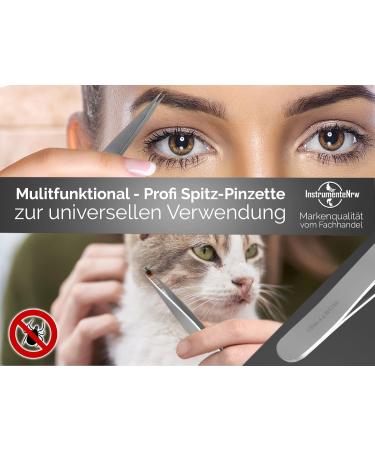 Precision Pointed Tweezers - 15 cm Stainless Steel for Eyebrow Plucking & Watchmaking - Universal Tweezers for Precision Mechanics - Buy Online on GoSupps.com