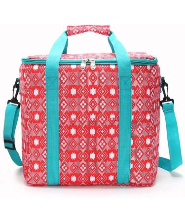 20L Oxford Cloth Waterproof Cooler Bag with Shoulder Strap Insulated Lunch Box Oxford Waterproof Cooler Bag Red - Buy Online on GoSupps.com