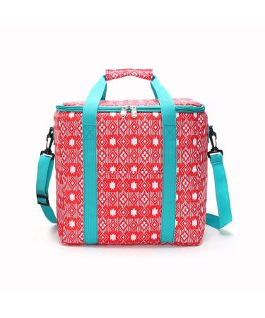 20L Oxford Cloth Waterproof Cooler Bag with Shoulder Strap Insulated Lunch Box Oxford Waterproof Cooler Bag Red