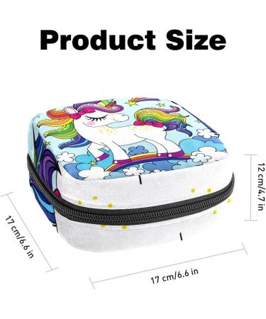 Unicorn Blue Sanitary Napkin Storage Bag for Girls First Period Pads Holder & Makeup Travel Bag - Buy Online on GoSupps.com