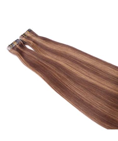 Tape In Hair Extensions #6/12 - 40cm 100% Remy Real Hair 30 Bricks (4cm Wide) with Adhesive Tape by Novon Hair Extensions - International Shipping Available - Buy Online on GoSupps.com