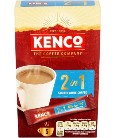Coffee Bundle which Contains Kenco 2 in 1 Smooth White Instant Coffee Sachets 5 x 14g - Pack of 4 with Grocery List Card - Buy Online on GoSupps.com